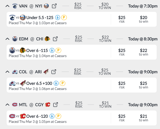 Jsmiff March NHL Totals Picks